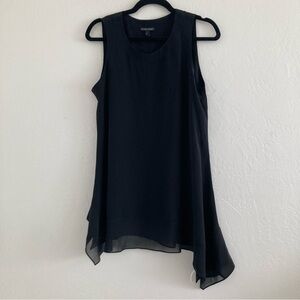 Eileen Fisher 100% Silk Black Sleeveless Tunic Tank Top Minimalist Office Small